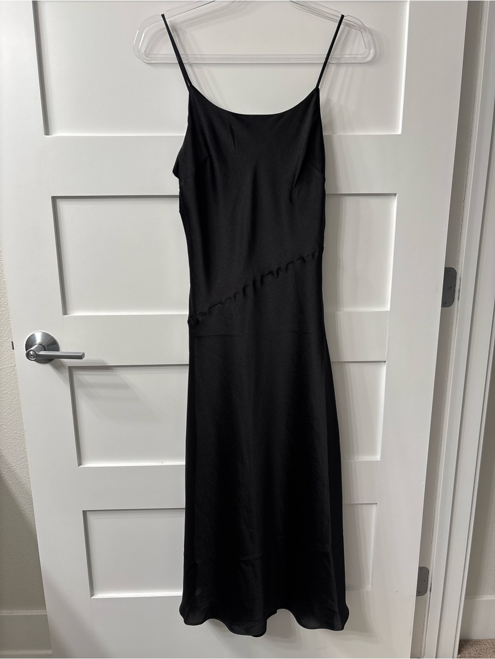 Express Sexy Going Out Minimalist Black Slip Maxi Dress